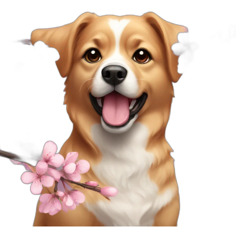 Dog cherry blossom emoji