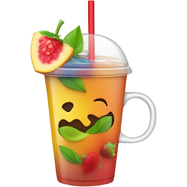 trendy tea with a straw emoji