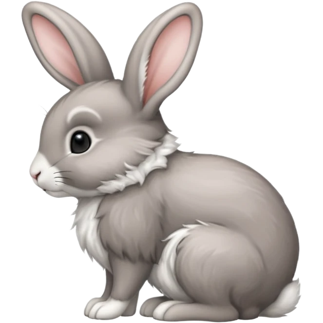 Kissing rabbit, profile, long ears emoji