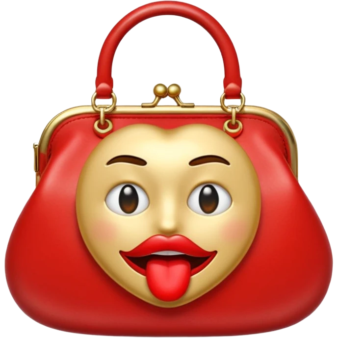 Emoji with big lips and a purse emoji
