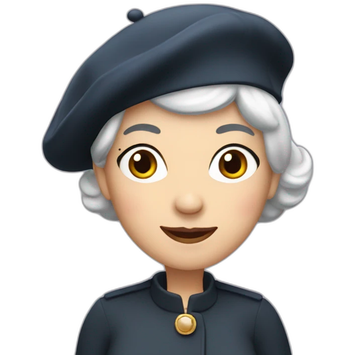 sixty years old lady with black hair wearing a French beret emoji
