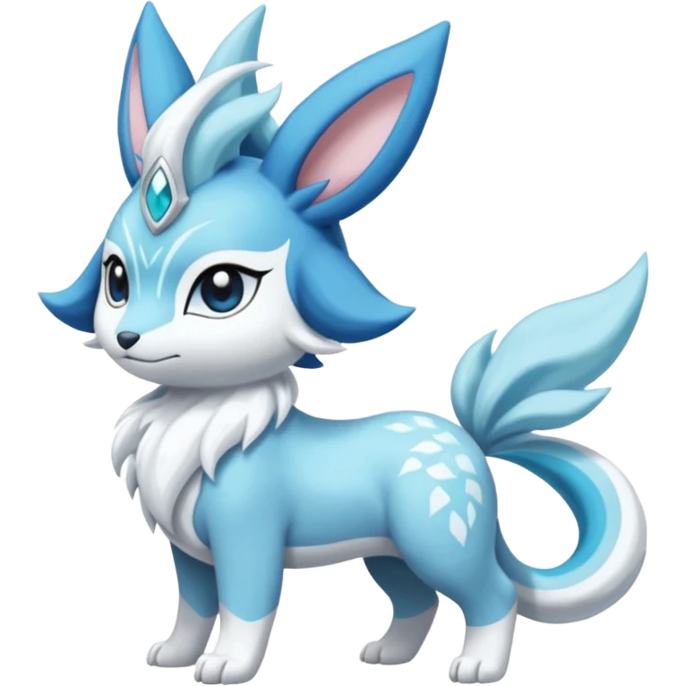 Fluffy floofy furry scaly cute elegant pristine beautiful precious pretty Primarina-Cobalion-Glaceon-Suicune-Amaura-Dialga-fusion emoji