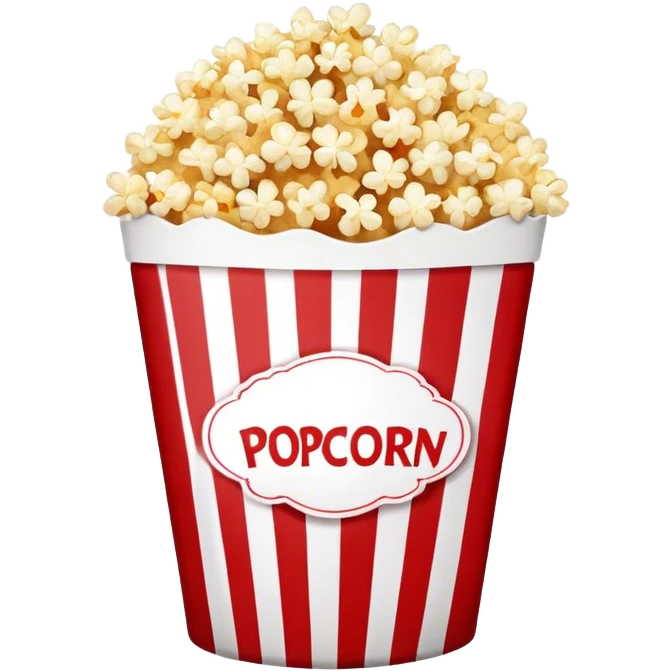 popcorn, red white packaging emoji