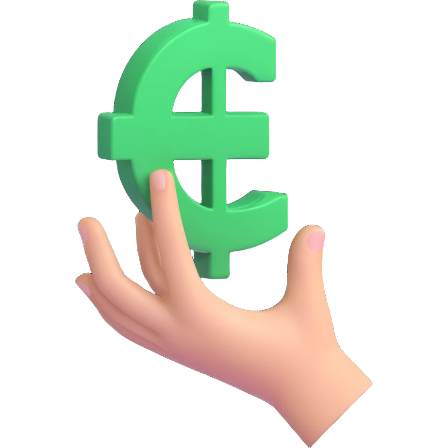 Add a green dollar sign to the stock buy signal emoji with hand pressing a green buy button, financial context, no text, preserve 3D style, with no background. emoji