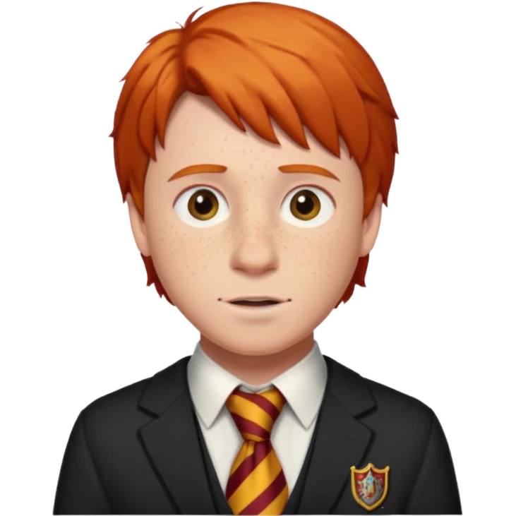 ron weasley with griffindor tie emoji