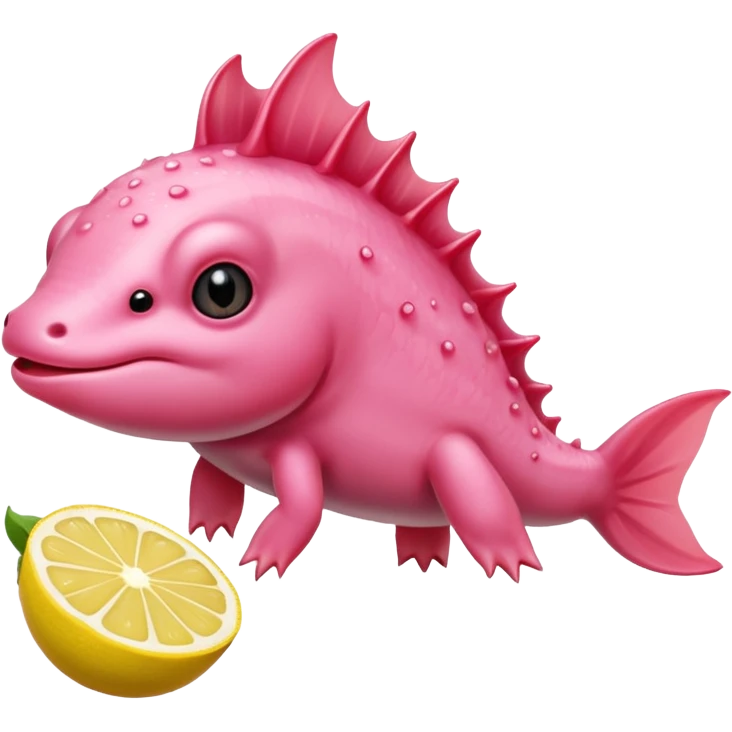 J’aimerais un Axolotl rose qui mange un citron emoji