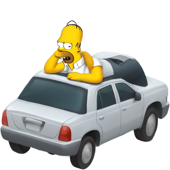 Homer Simpson getting run over by a car emoji