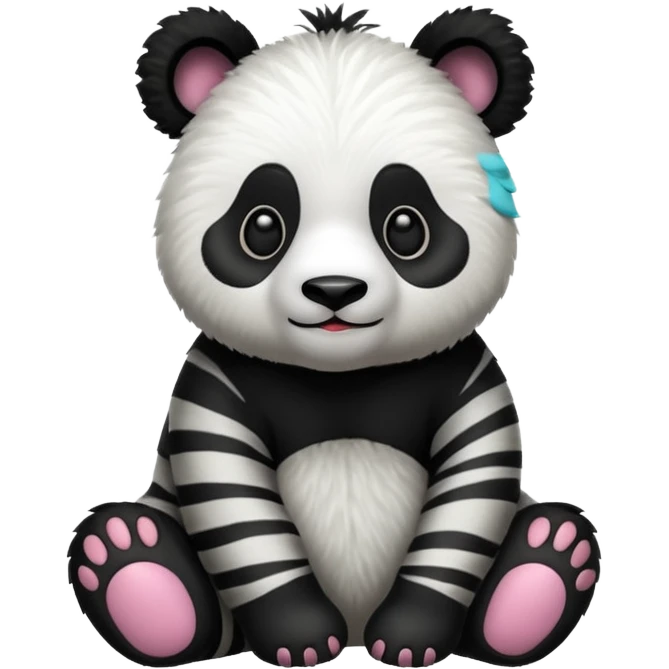panda fused with zebra emoji