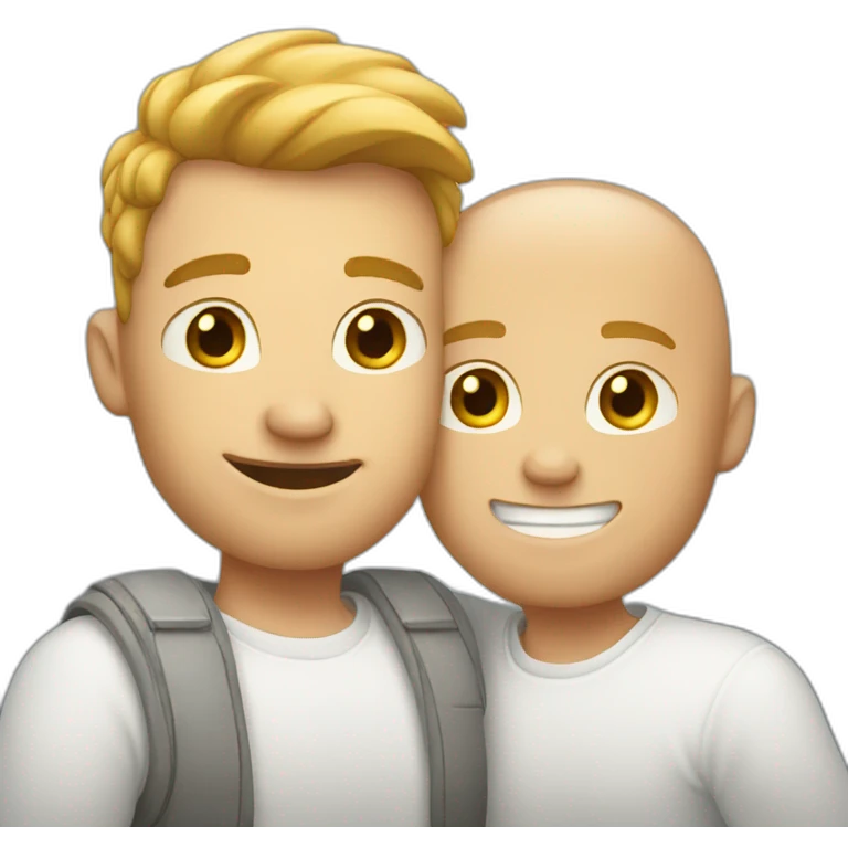 Warm loving hug between two white men emoji