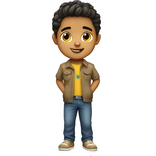 Niño rubio con pelo y  emoji