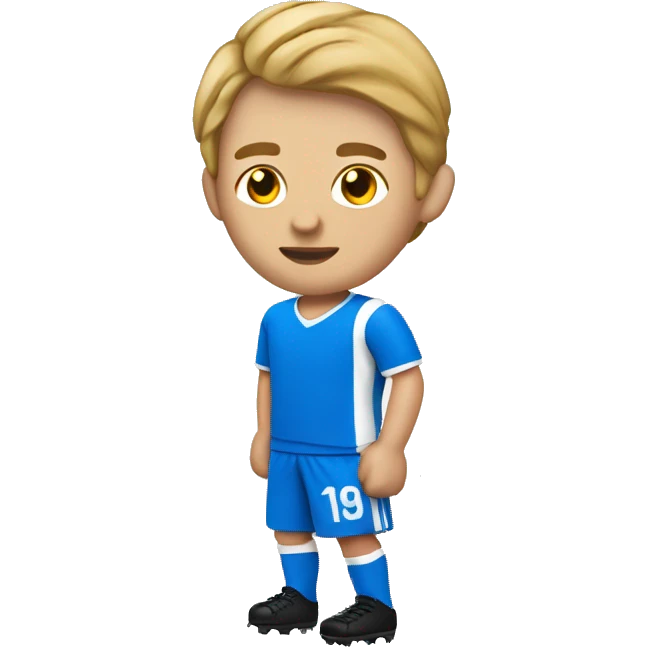 Fußball Spieler mit blauem Trikot  emoji