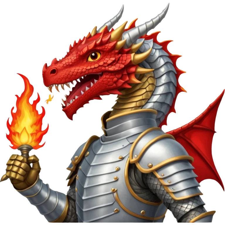 Caballero peleando contra dragón emoji