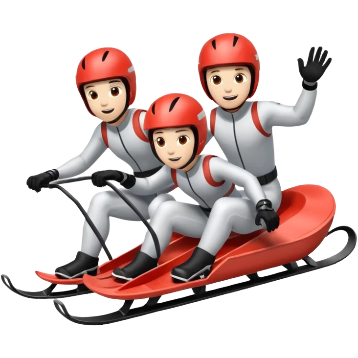 doubles olympic luge in a sled going down a run emoji