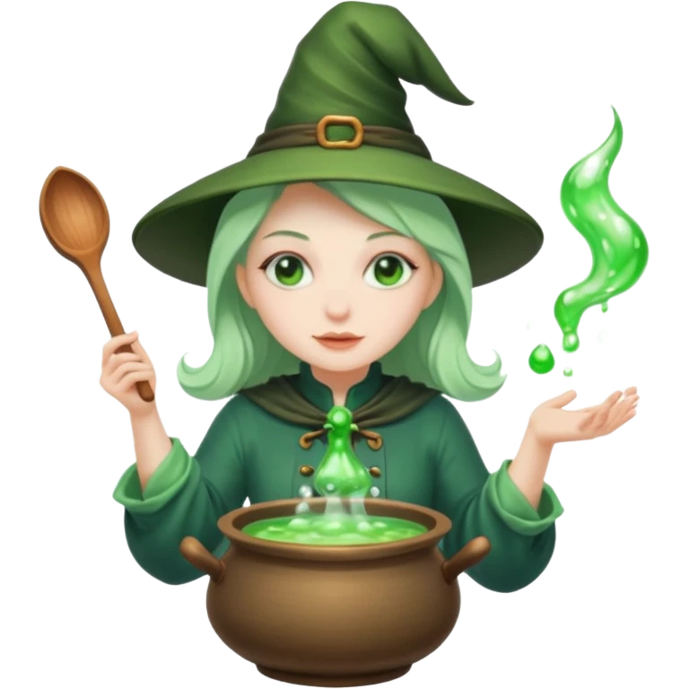 green witch cooking potion emoji