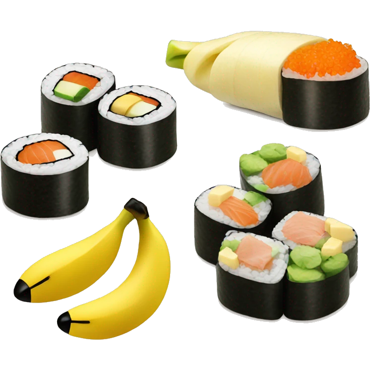sushi with banana emoji