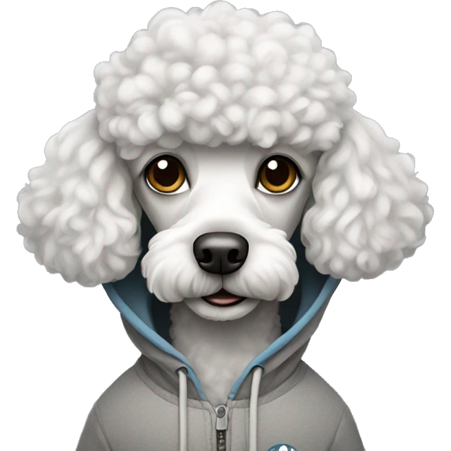 Poodle wearing a hoodie  emoji