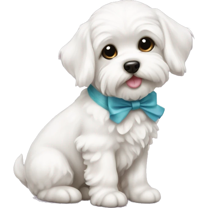 Schichon puppy with bow emoji