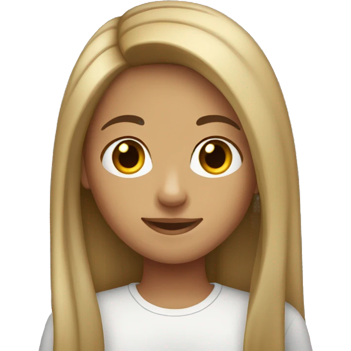 tan girl with braces long dark hair straight emoji