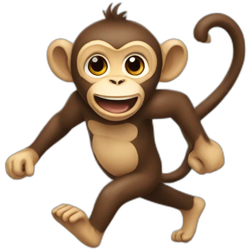 Monkey running towards with crank in hand emoji