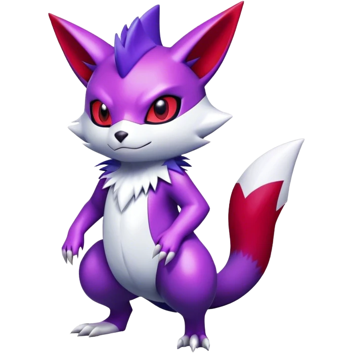 Cool Shiny Digimon-Sneasel-Zangoose-hybrid full body emoji
