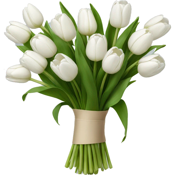 Bouquet of white tulips emoji