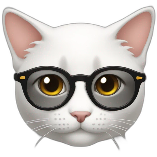 joven gafas piel blanca y gato emoji
