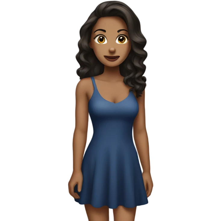 Hot brunette wearing a dress emoji