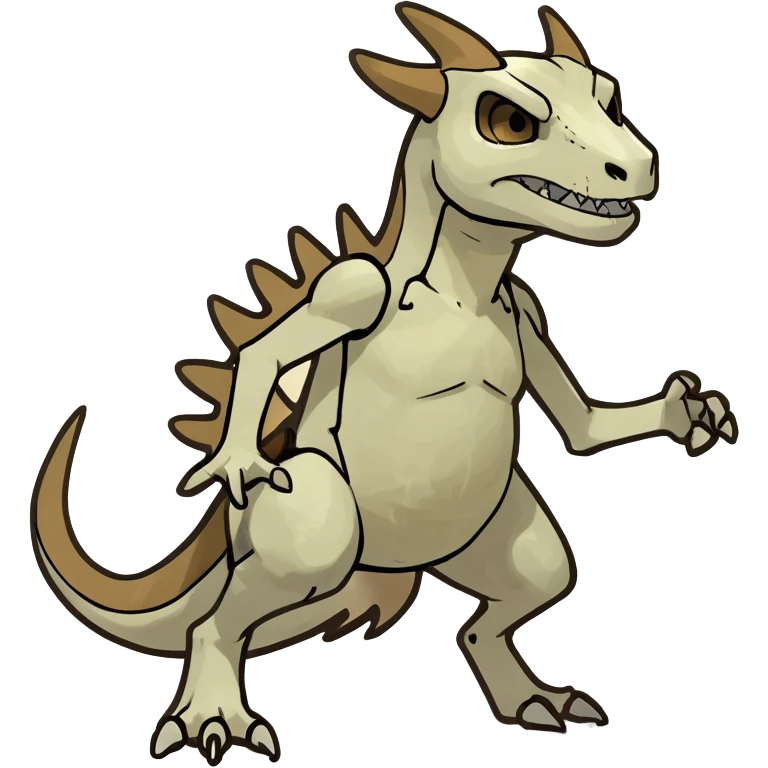 Bone-White Skeletal Ember-Veined Smoky-Cracked Cubone-Manectric-Marowak-hybrid-creature (full body) emoji