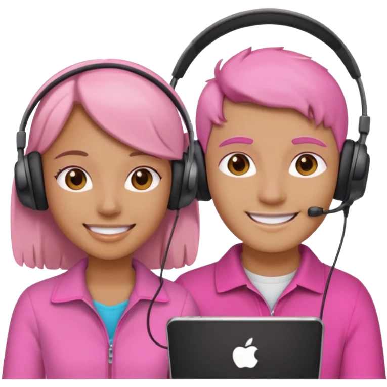 pink video call between 2 people emoji
