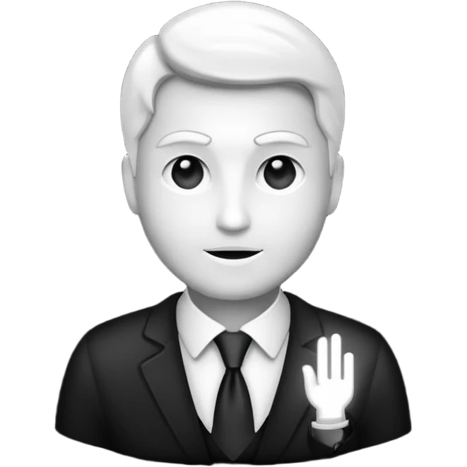 Administrator black white glowing logo transparent background emoji