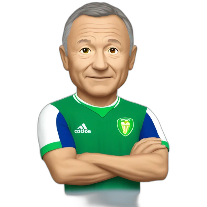 Jean Michel aulas with as saint Étienne shirt emoji