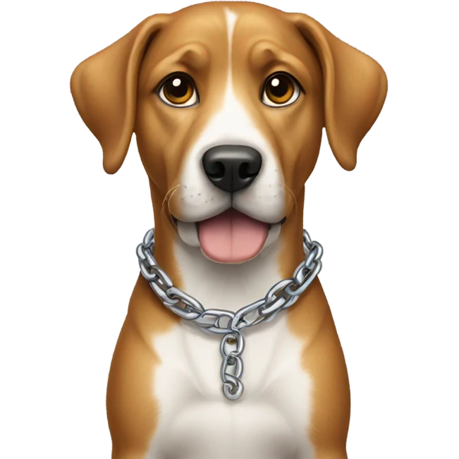 Dog with chain on emoji