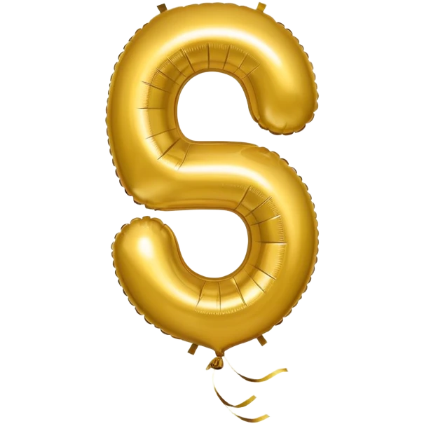 0 number in gold balloons emoji