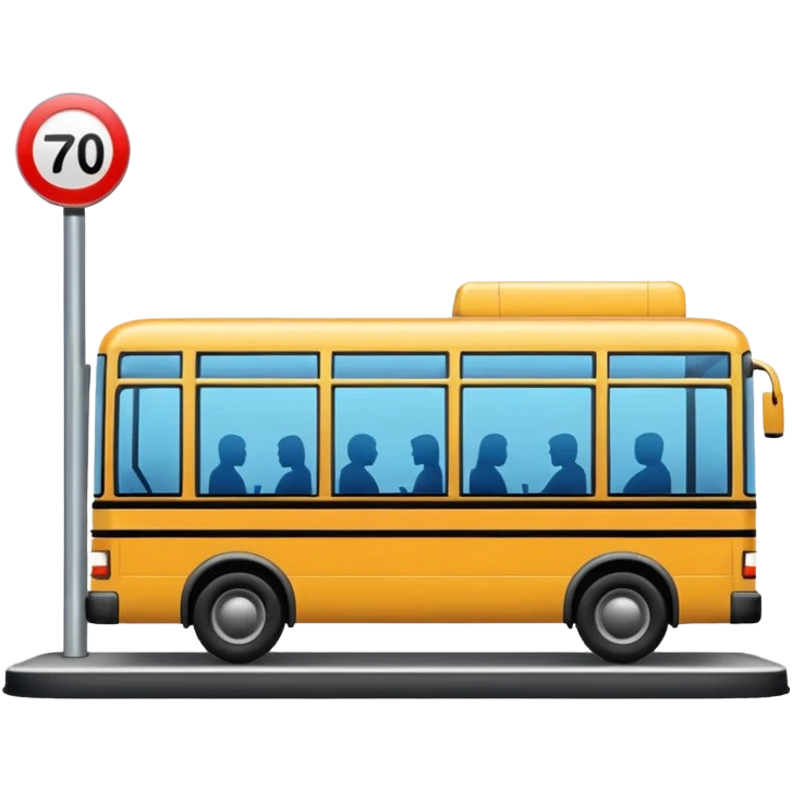 bus approaching a bus stop emoji