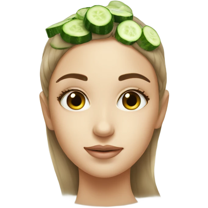 A girl with cucumber spa on her eyes  emoji