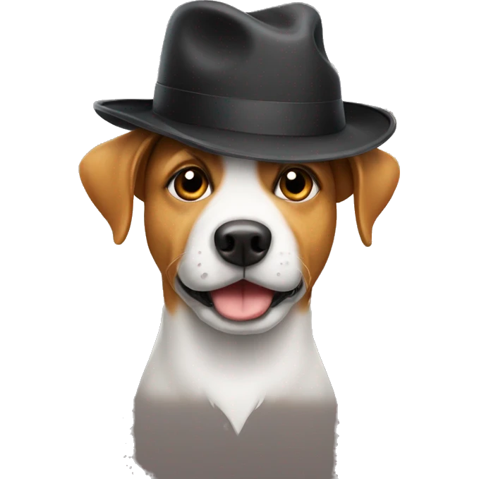 dog with a hat emoji
