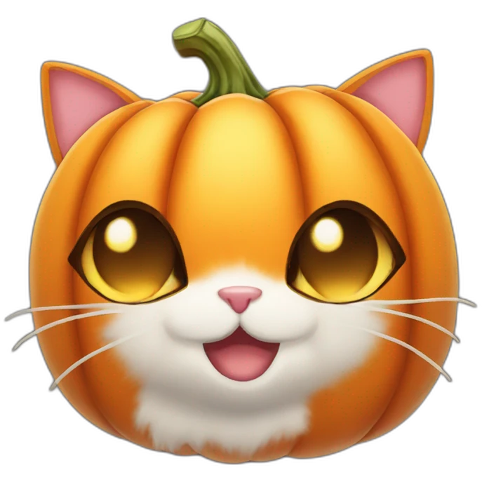 Pumpkin with cat ears emoji