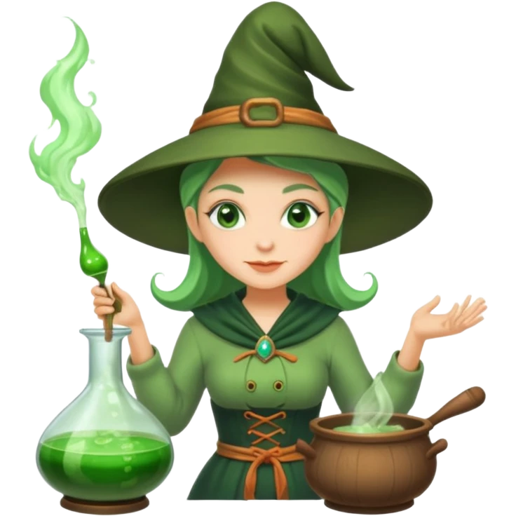 green witch cooking potion emoji