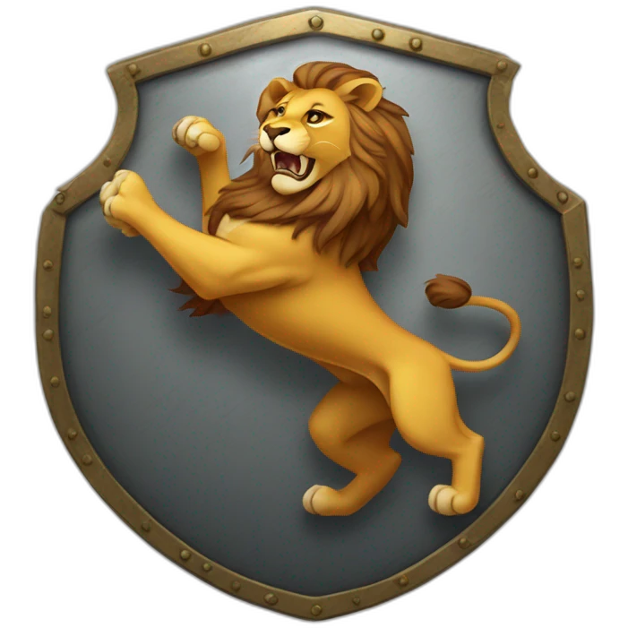 Lion's shield prancing emoji