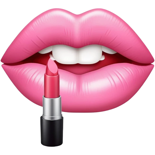 Pale pink kiss print emoji