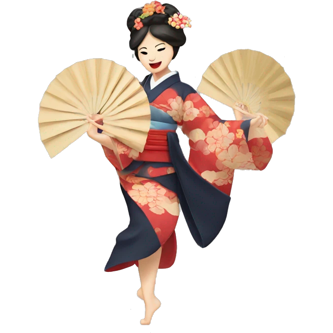 japanese dancer with fans emoji