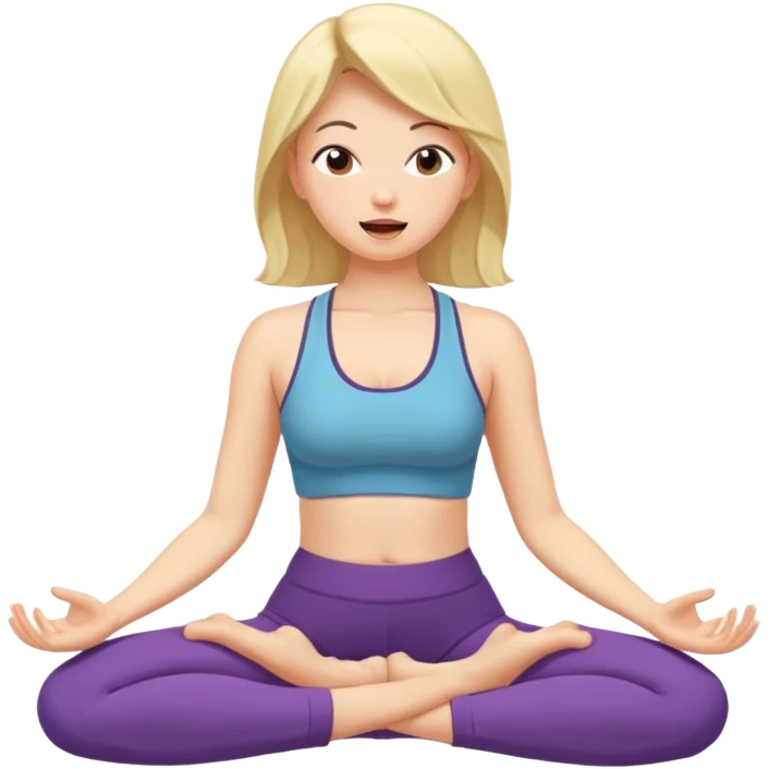woman burping during yoga practice emoji