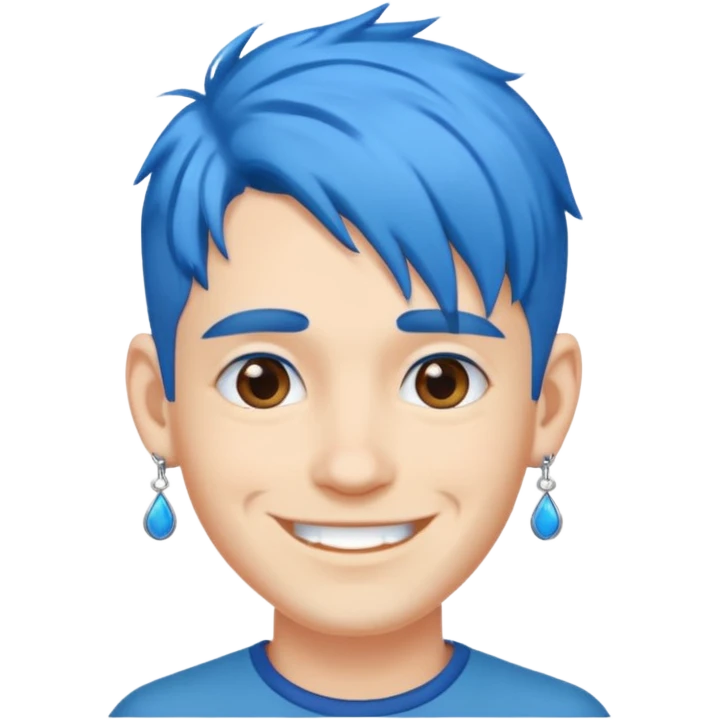blue haired man with earrings emoji