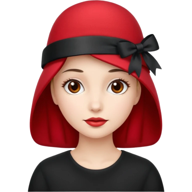 Ladies red hat with ribbon  emoji