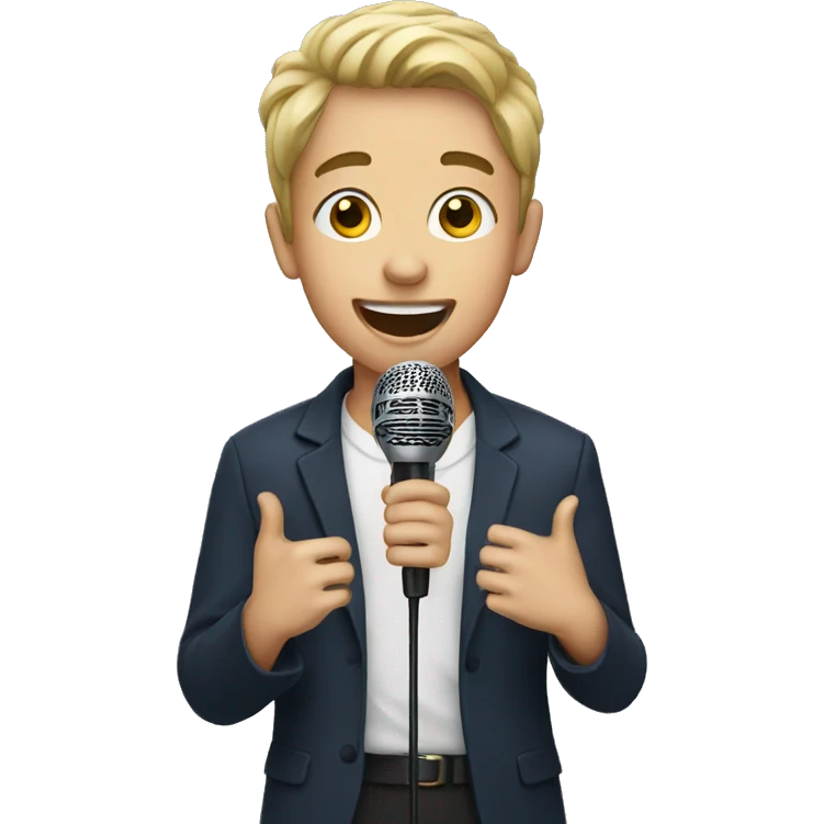 boy with microphone emoji