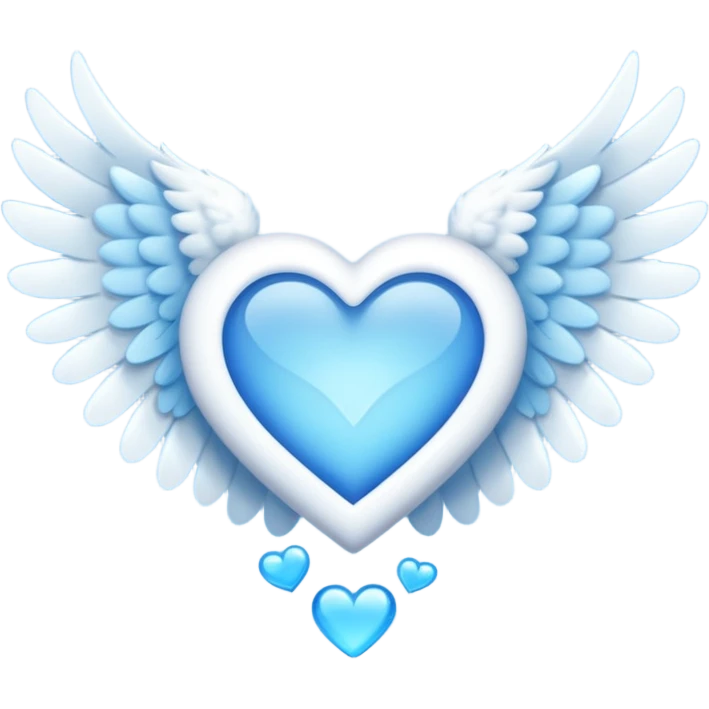angelwings with blue hart  emoji