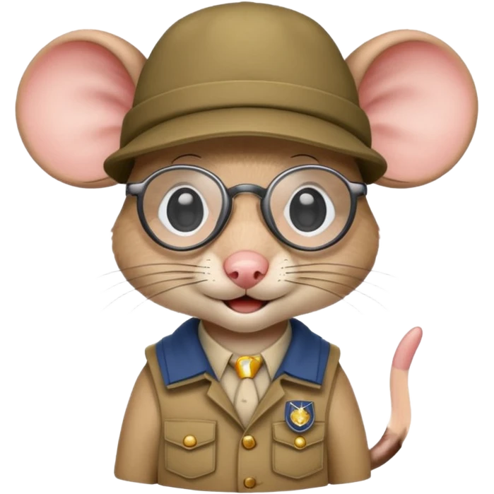 humaniod mice with a scout hat with glasses emoji
