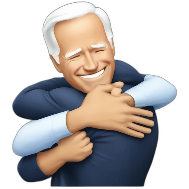 Mark Rutte hugging Joe Biden emoji