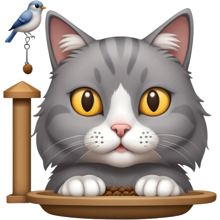 Cat watching bird feeder  emoji