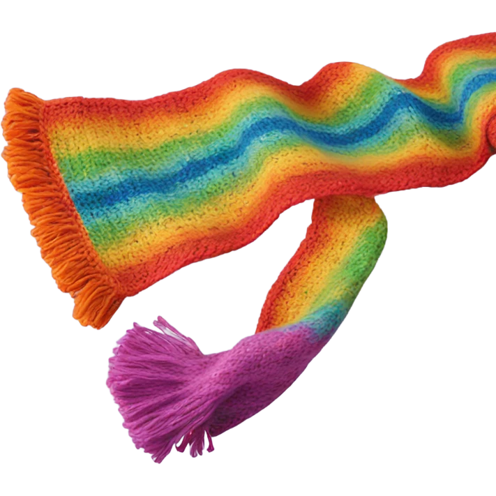 Knit scarf with rainbow glitter design  emoji